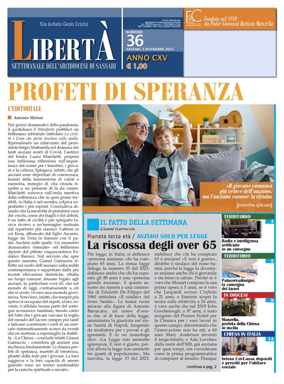 LIBERTAgrave; - Settimanale dell'Arcidiocesi di Sassari